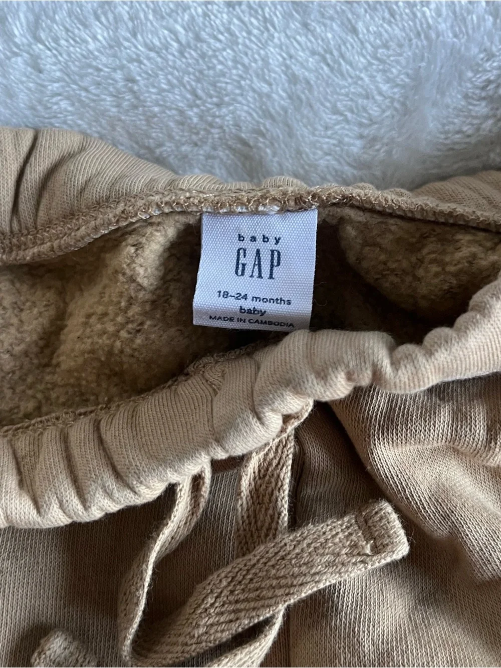GAP 18 24 Month Baby Toddler Brown Tan Drawstring Jogger Pants